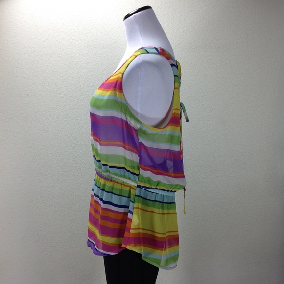 No Boundaries Rainbow Sleeveless Lace Up B… - Picture 3 of 7